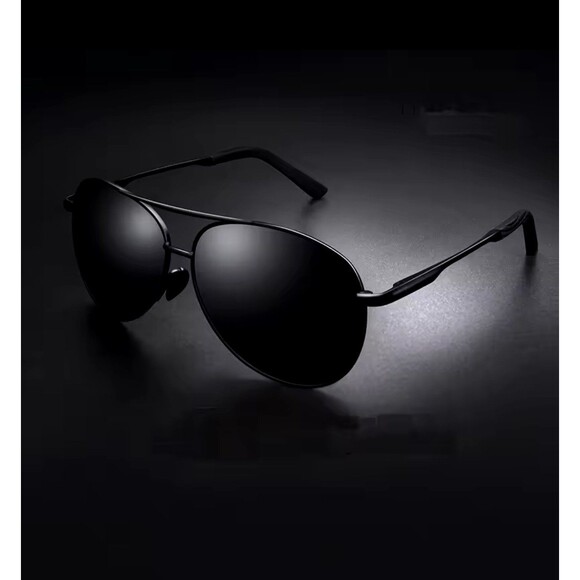 Aviation Metal Frame Polarized Sunglasses Men Black Color Sun Glasses Pilot - Picture 1 of 4
